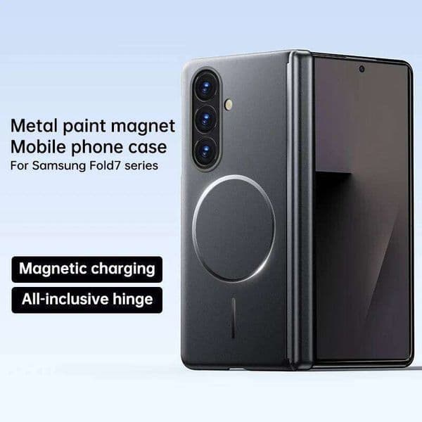 Center Axis Protective Foldable Hinge Magnetic Metal Paint Lens Protection Phone Case For Galaxy Z Fold7 6 5 4 H260305