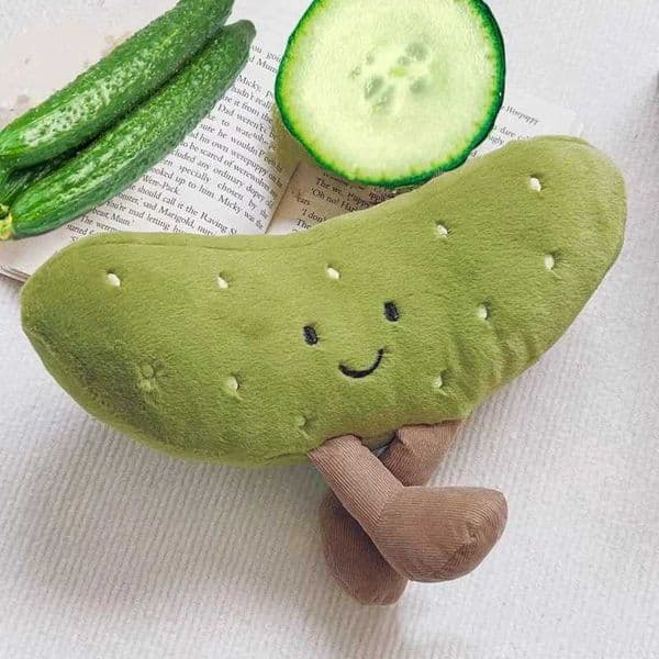 15-26cm Amuseable Pickle Fun Pickled Cucumber Green Beans Plush Toy Soft Cfort Doll He Desktop Decorations Festival Gift K260307