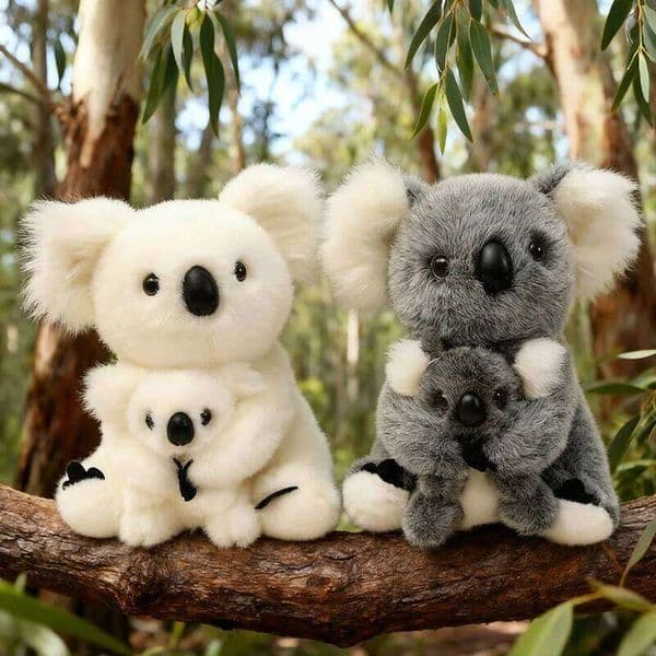 28cm Mother And Child Koalas Plush Toys Exquisite Realistic Simulation Animal Dolls Cute Desktop Decorative Item Gift For Friend W260306