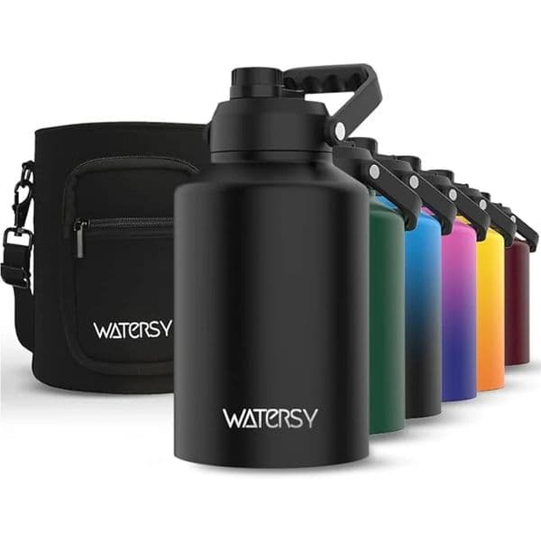 WATERSY 6487128oz Large Capacity Insulated Water Bottle Stainless Steel Thermal with Lift Hands Outdoor Camping Vacuum Flask 260304
