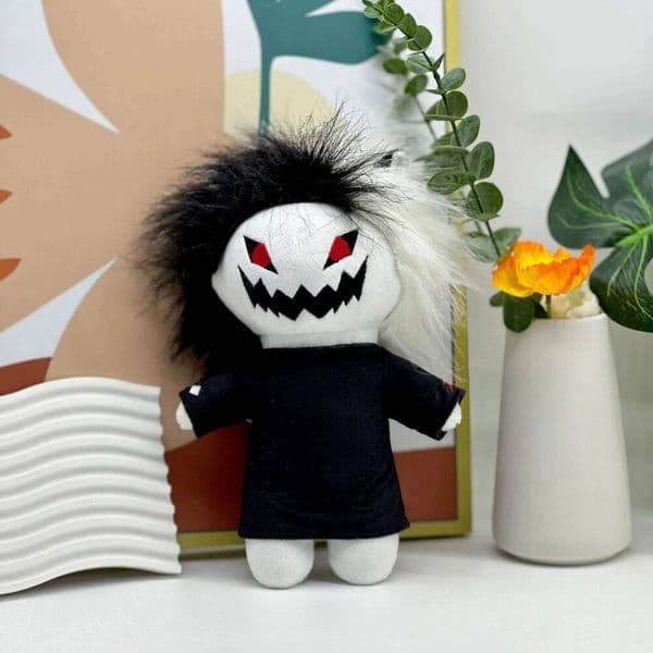 27cm Zxc Toys Halloween Fears of Being a Black and White Bar Teeth Cat Plush Doll For Kid Birthday Gift W260306