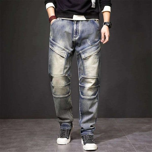 2024 Autumn and Winter New Fashion Street Men's Retro Punk Jeans Large Size 42 44 H260306