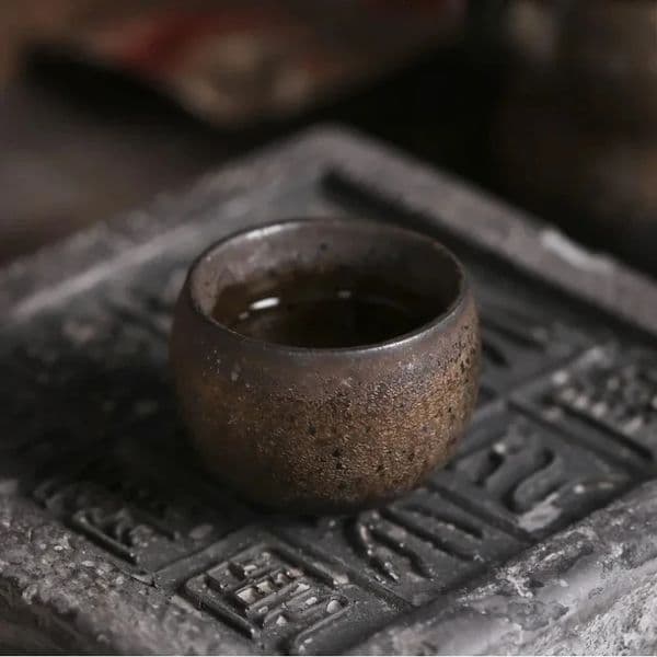 Japanese Ceramic Tea Cup - Vintage Rustic Stoare Handmade Single Cup Zen Home Tea Ceremony Use Unique 260227