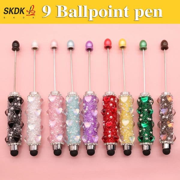 9Pcs love full diamond touch screen ballpoint pen creative color ballpoint pen 260305