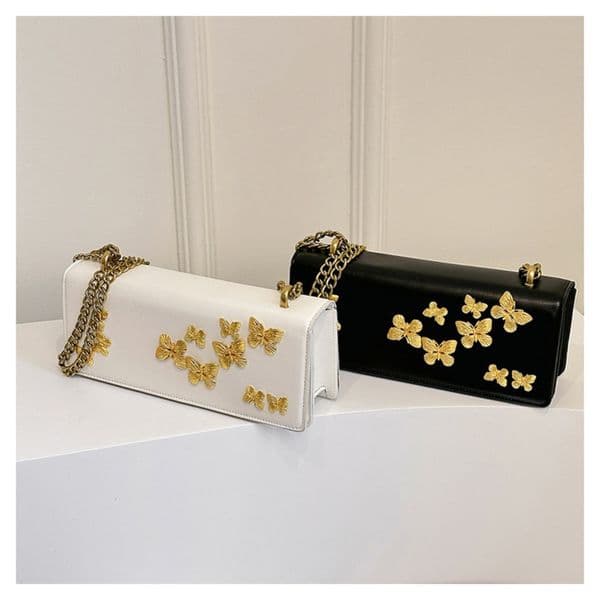 Small Bag New Fashion Butterfly Splicing Foreign Style Ins Women's Shoulder Crossbody Small Flap Bag
