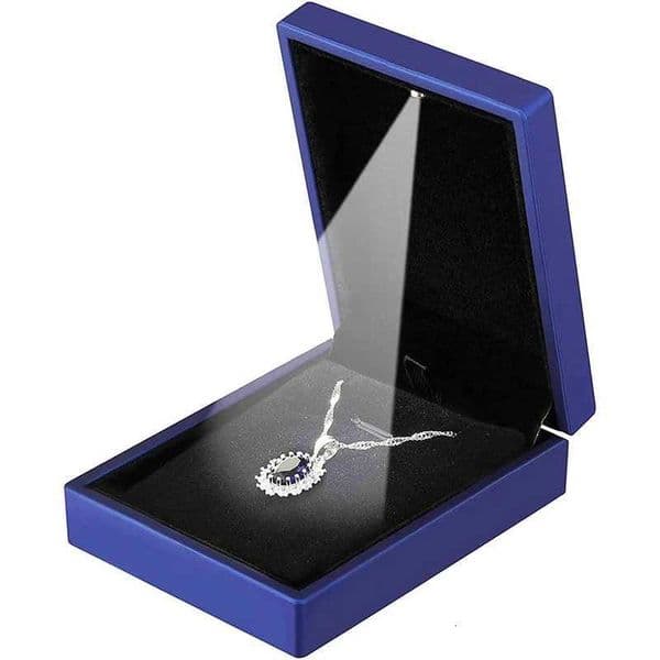 Premuim Pendant Necklace Led Light Gift Box Jewelry Display Case Wedding Supplies Blue Jewelry Gift Packing Case 2023 New W250309