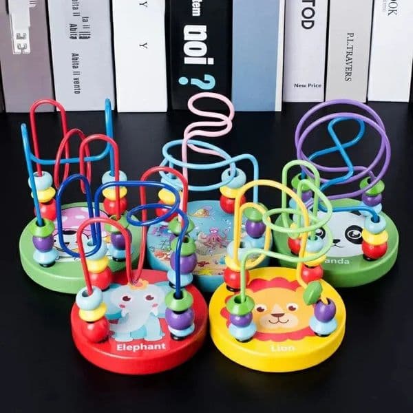 Colorful Wooden Roller Coaster Educational Circle Toy For Preschool Learning Bead Maze Toy Perfect Gift For Young Children260228BJ