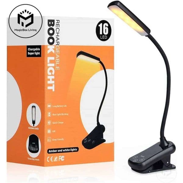 16 LED Usb Rechargeable 180 Adjustable Clip on Reading Lights Dimming Book Eye-friendly Night Light Desk Lamp 26W0309