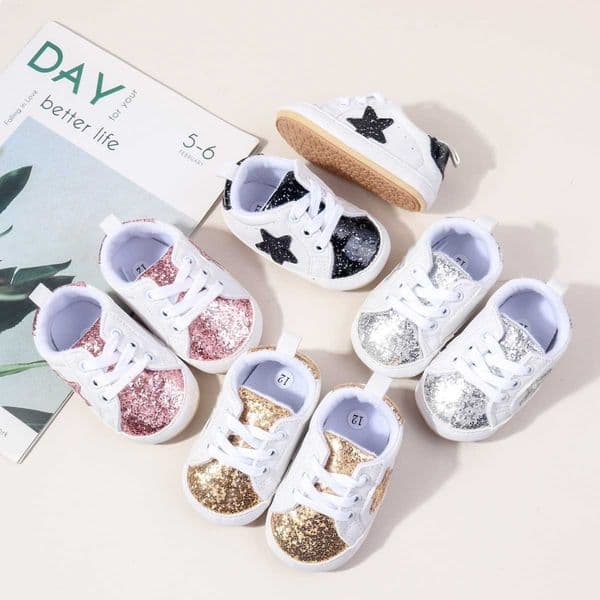 Customized handmade baby shoes with baby name pictures to celebrate the first step of newborns lace baby shoes for toddlers X250322