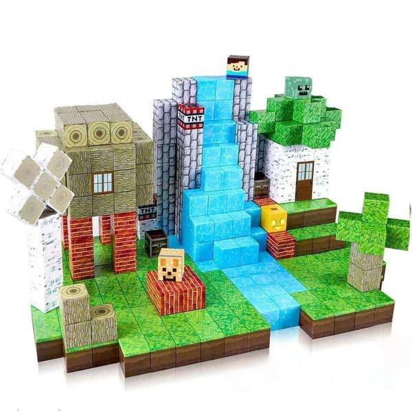 Blocks - Build Mine Magnet World Edition Magnetic Cubes Construction for Boys Girls STEM Montessori Sensory Toys C260306 Y260522