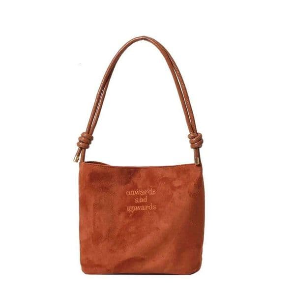 Large Capacity Women's Suede Letter Pattern Magnetic Buckle Texture Matte Shoulder Bag Retro Lightweight Velvet PU Handbag H260309