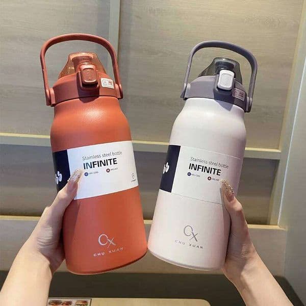 Tumbler Thermo Large Capacity With Straw Stainless Steel Thermal Water Bottle Cold and Hot Thermos Cup Vacuum Flask Gym 26W0309