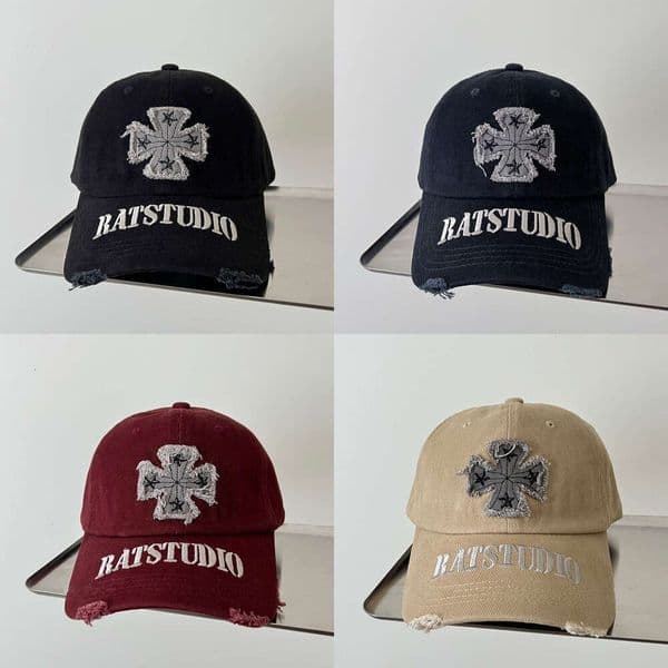 Vintage Washed Cross Patch Baseball Hat Unisex Adjustable Cap for Travel & Weekend Getaways