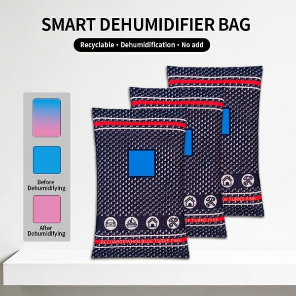 Reusable Car Moisture Bag with Indicator Window Odor Eliminator Mildew Proof for Auto