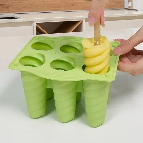 Popsicle Maker Tray Spiral Ice Cream Mold Homemade Silicone Popsicle Mould BPA Free Ice Pop Molds Reusable Kitchen Supplies 260306