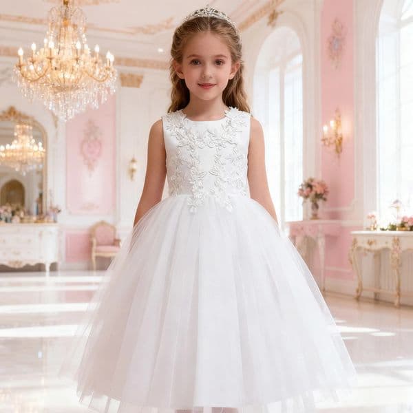 Teenage Grils Long Flower Bridesmaid Dresses For Children Wedding Prom Gown Girl Party Elegant Communion Evening Clothes 4-14Yrs 260304