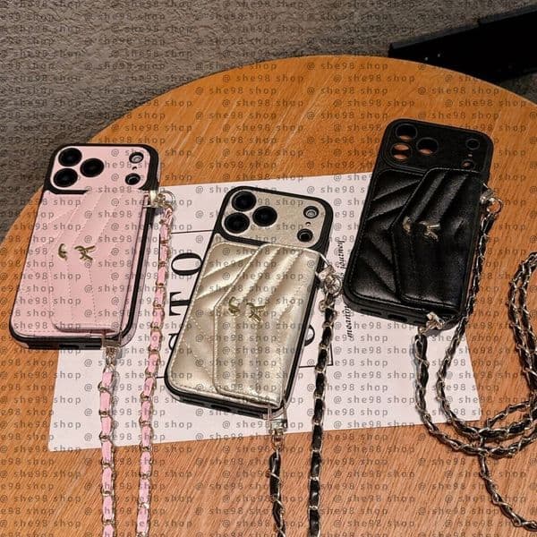 Wallet Crossbody Phone Case Designer iPhone Case for iPhone 17 Pro Max 16 Pro Max 15 14 12 13 XSMax 15 Plus Case Samsung s24 Ultra s23 S22 s21 Note 20u Case Card Holder Bag