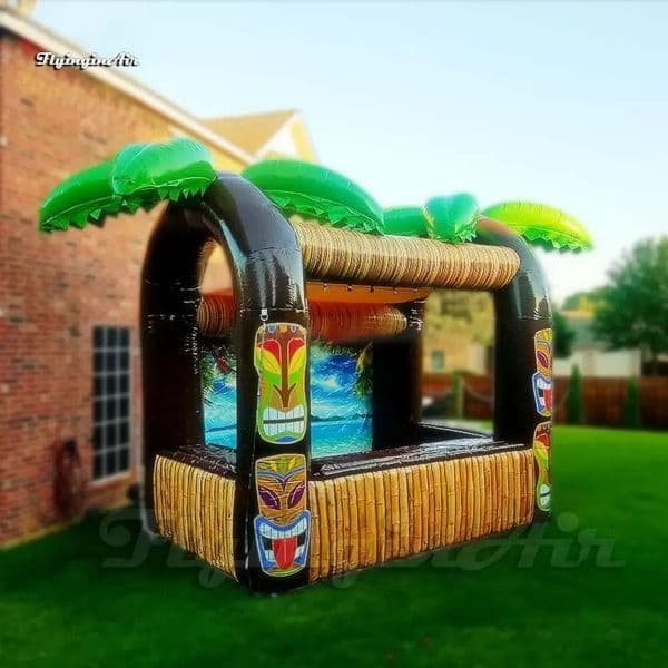 Customized 4mWx3mLx3.5mH (13.2x10x11.5ft) Advertising Tent Inflatable Kiosk Portable Tiki Bar Booth For Outdoor Promotion Event