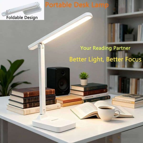 Foldable eye protection desk lamp, three-speed dimming, supports USB charging plug-in two styles, and has learning 26W0309