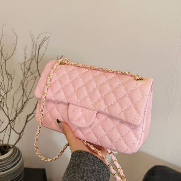 New Designer luxury bag diamond chain shoulder bag trendy high-end feel simple commuting bag fashionable lock buckle crossbody women bag