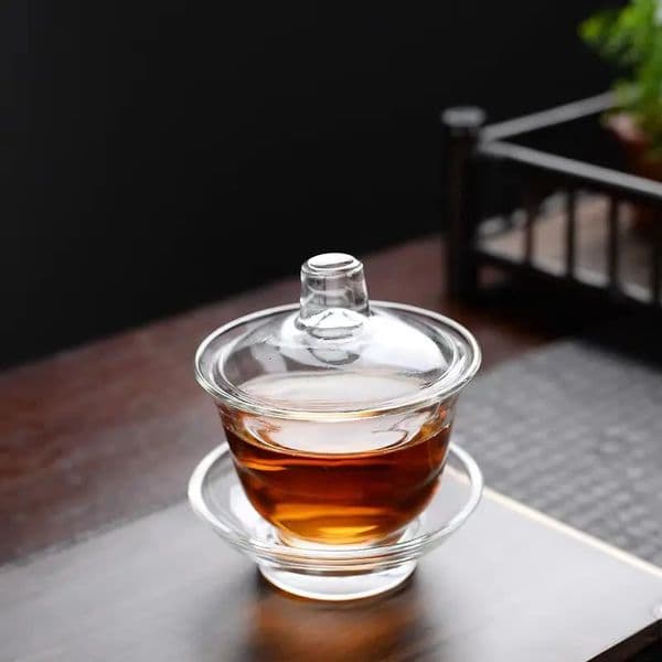 Chinese Japanese Style Glass Gaiwan Covered Bowl Tea Cup Gongfu Teaset Chinese Teacup Tea Bowl Small Milk Rose Flower Mug 260228
