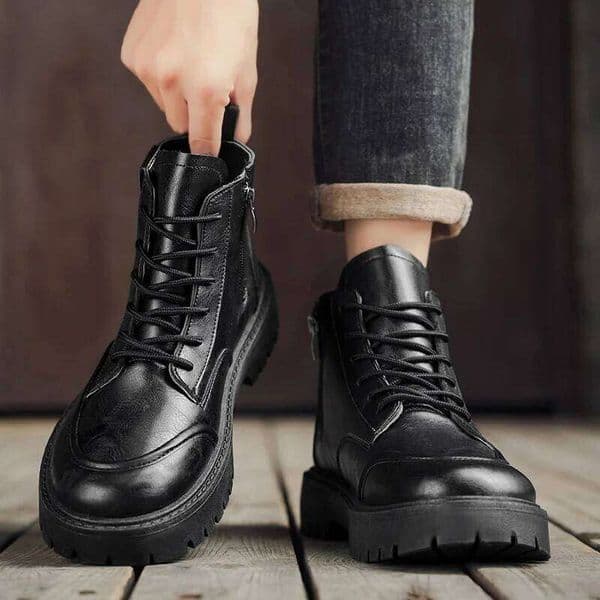 New Fashion Ankle Casual Outdoor Hiking Male Sneakers Men Boots Autumn Leather Waterproof Mid-top Sports Shoes
