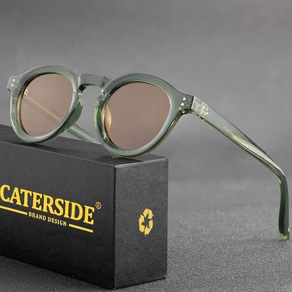 CATERSIDE Round Polarized Sunglasses Men Vintage TR90 Frame High-Quality Sun Glasses for Women Driving Fishing Eyewear UV400 260302