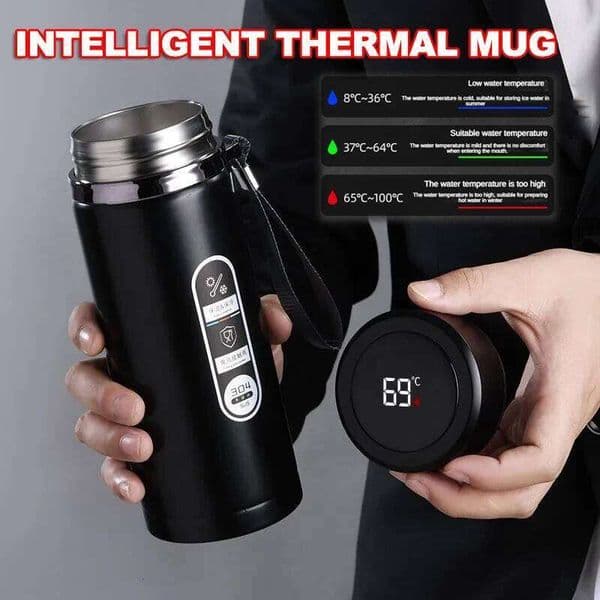 500ML-1Liter Stainless Steel Thermos with LED Temperature Display Sus304 Tea Water Bottle Vacuum Flask Portable Cups 26W0309