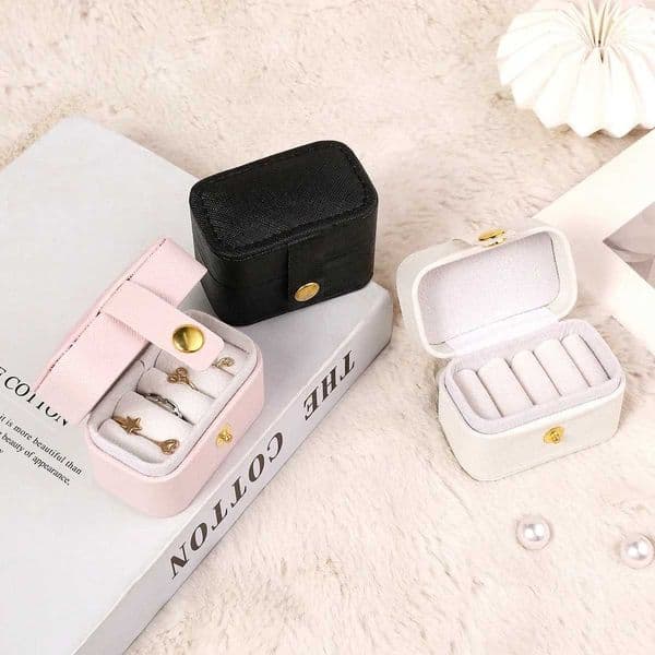 1pc-Exquisite Jewelry Box Simple Ring Necklace Earring Storage Simple Style Daily Travel Portable Storage Box