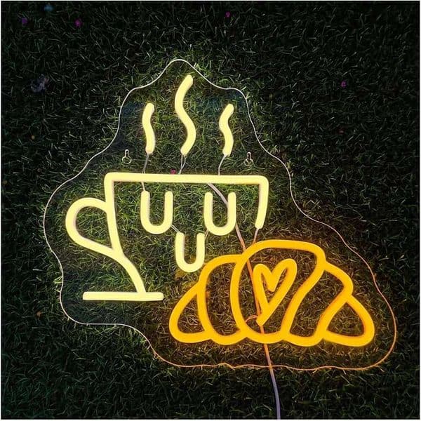 LED Neon Light Wall Decor Coffee Store Breakfast Shop Kitchen Home Party Gift for Bread Lovers USB Powered 26Y0309