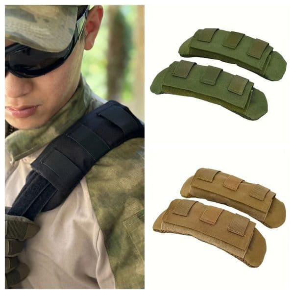 Outdoor Tactical Vest Backpack Shoulder Strap Pad Breathable Mesh Cushion Shoulder Protect Pads Hiking Backpack Accessories260228