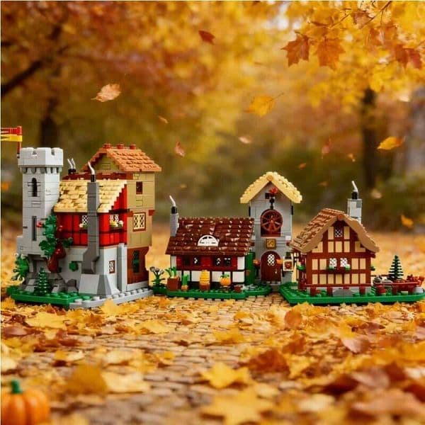 Medieval market Square blocks compatible with 3304PCS brick building creative children's Christmas birthday toys C260306