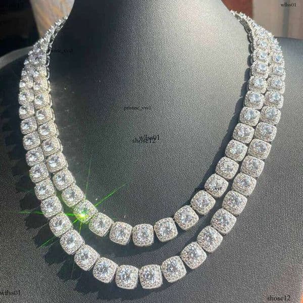 Necklace bracelet Moissanite Dia Custom Vvs Cuban k S Sier 8mm 12mm Large Tennis Chain Solid Back Hiphop