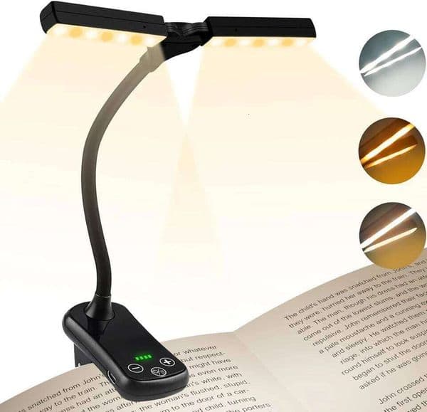 New 3 Colors 8 Brightness 14 LED Clip On Usb Rechargeable Night Portable Reading Light Book Mini Desk Lamp 26W0309