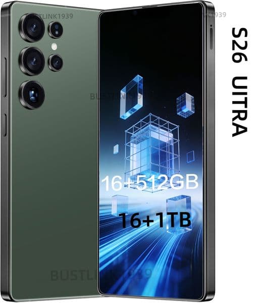 S26 Ultra, Unlock smartphone, 1TB, privacy camera, ultra fast charging 3.0, durable battery, 2026 display screen, Android 14, 68MP+108MP cellphone