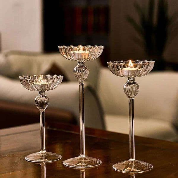 European Style Striped High Foot Candle Holders Elegant Home Decor Table Centerpiece Romantic Candlelight Dinner Decorations S26