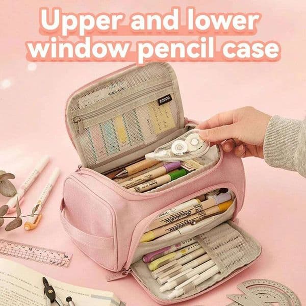 Primary And Secondary School Student Portable Large-Capacity Multi-Functional Double-Layer Pencil Case 26Y0310