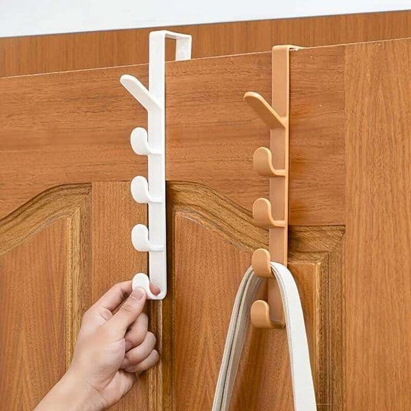 Space-Saving Over Door Hanger Multifunctional Sturdy for Bedroom Clothes Bags Storage 26W0310