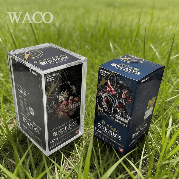 Waco One Piece Japanese Booster Box for Premium Series OP01/OP02/OP03 with Clear Acrylic Protection UV-protected - One Piece Romance Dawn acrylic box