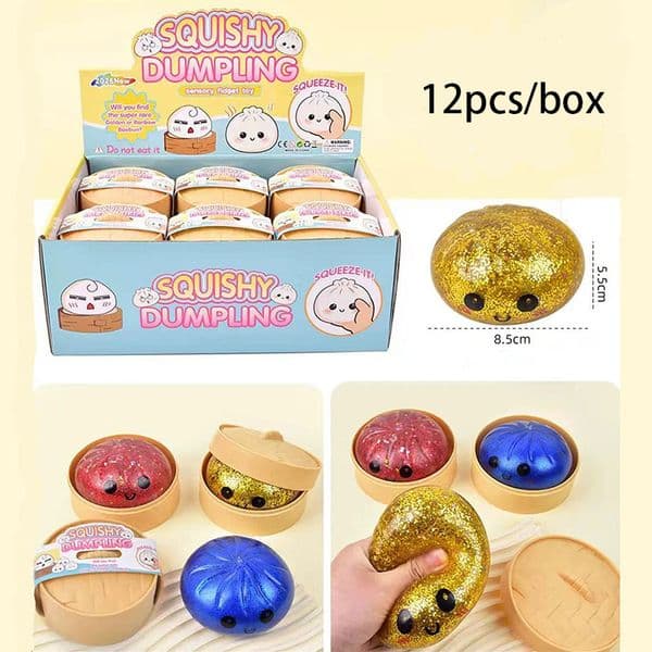 Novely dumpling Squishy Toy with steamer Box Stress reducing rebound toy Stress Relief Sensory Ball Decompression Toy For Adults Y260515