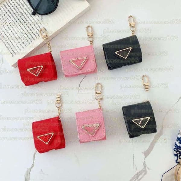 Pada Pradliness Designer Headphones Case Prafa Coque De Telephone Retro Printed Short Wallet Card Holder Cell Phone Coin Purse Bluetooth Earphone Protective Case