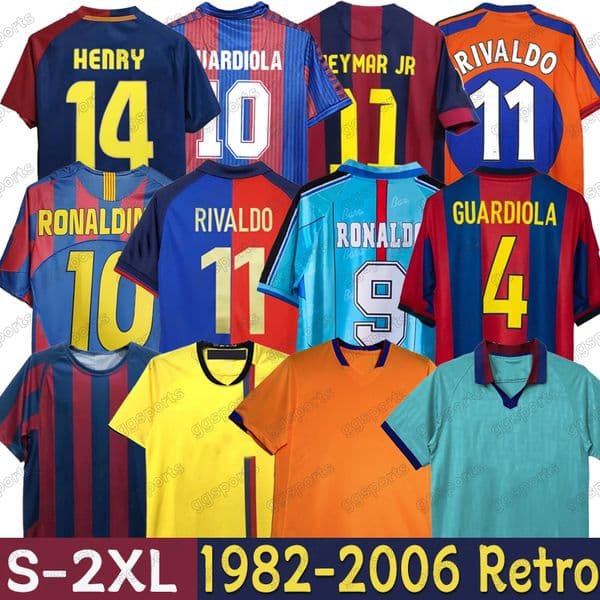 Barcelone Retro Soccer Jerseys RONALDINHO A.INIESTA 01 02 03 04 05 06 07 08 09 10 11 12 13 14 15 16 17 18 19 vintage football shirt T Barcelonaes KIT