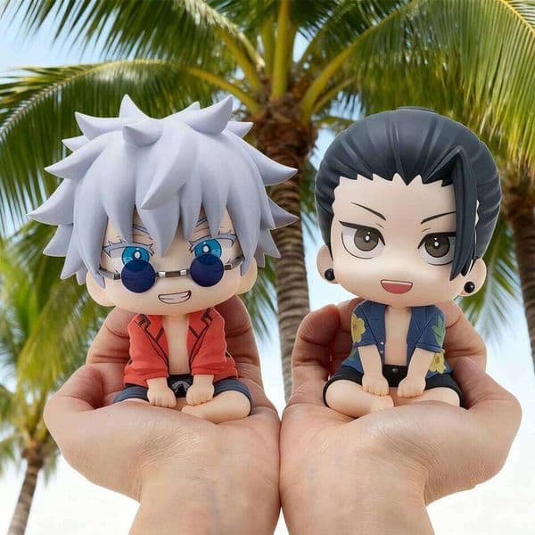 Anime JJK Geto Suguru look up Q edition Satoru Gojo figure geto and gojo Action Figure Sitting pose Model Toy Gift C260309