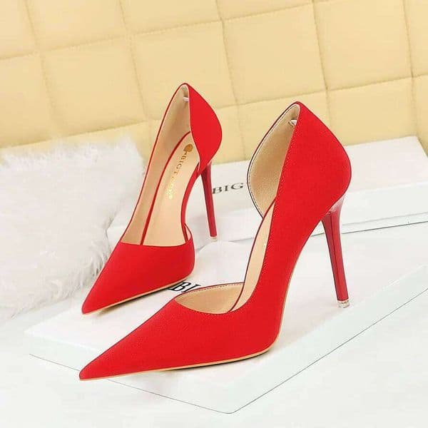 2025 New Women 11cm High Wine Green Pumps Plus Size 34-43 Stripper Evening Orange Heels Lady Wedding Bridal Scarpins Shoes