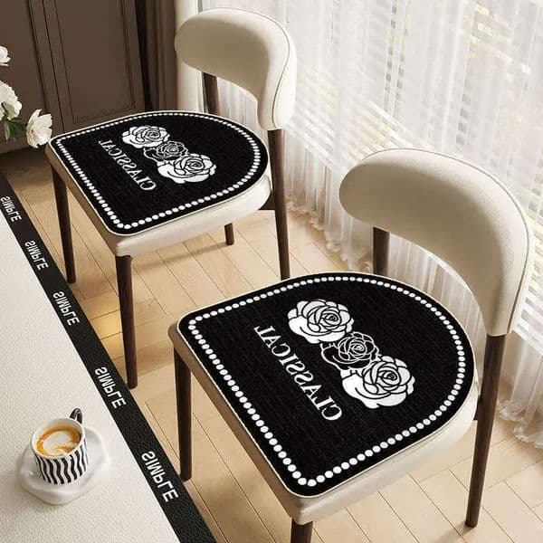 Horseshoe Shaped Washable Imitation Cashmere Light Luxury High End French Style Dining Table Chair Seat Cushion Babypets