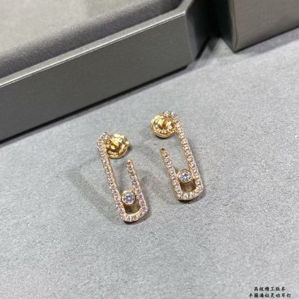designer messikass earrings Oval Classic Earrings for Women Full Diamond Rose Gold Plated Single Diamond Earrings Unique Drop Earrings