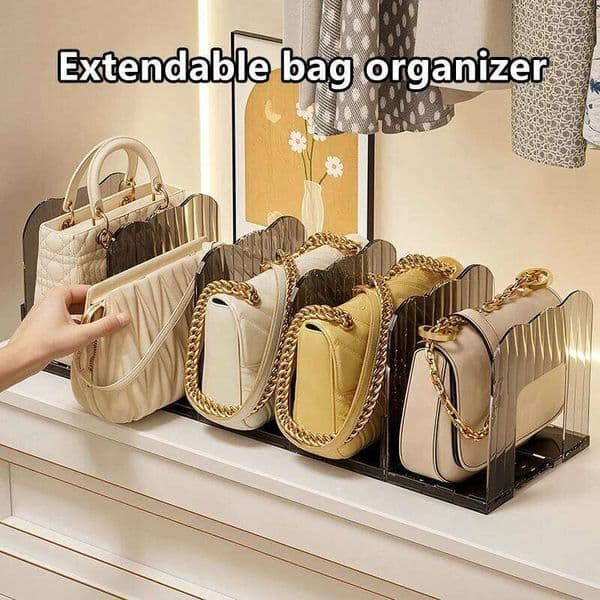 1 Piece Minimalist Style Box, Wardrobe Divider, Bag Rack, Closet Organizer, Transparent Handbag Storage Rack 26W0310