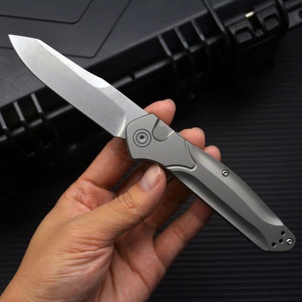 H-9400 Osborne Folding pocket knife Knife 3.43 GB-D2 Satin knives tactical knife Plain Blade, Titanium Handles-9400BK-1