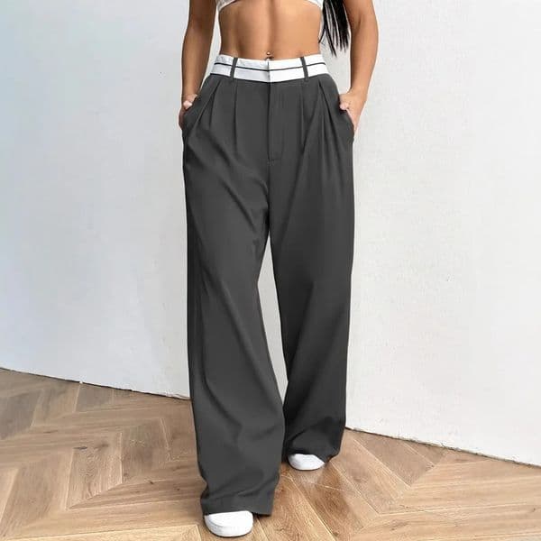 Loose Wide Leg Suit Pants Style Comfortable Fit Long Trousers for Women Elegant Fashionable AE Stock Origin China 260310