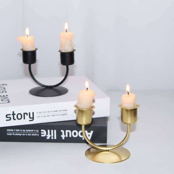 Simple Stand Metal Candlestick Christmas New Year Decoration Desktop Adornment Candle Holder Indoor Ornaments Candles Cup H260310